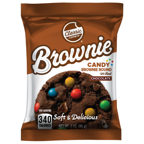 Classic Cookie Soft Baked Brownie Rounds made with Candies, 2 Boxes, 16 Individually Wrapped Brownies
