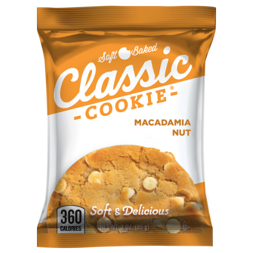 Soft Baked Macadamia Nut Cookies made with Real White Chocolate Chips