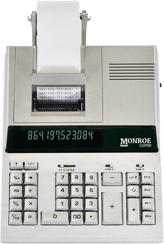 Monroe Medium-Duty Printing Calculator Specs Monroe Medium-Duty Printing Calculator Specs