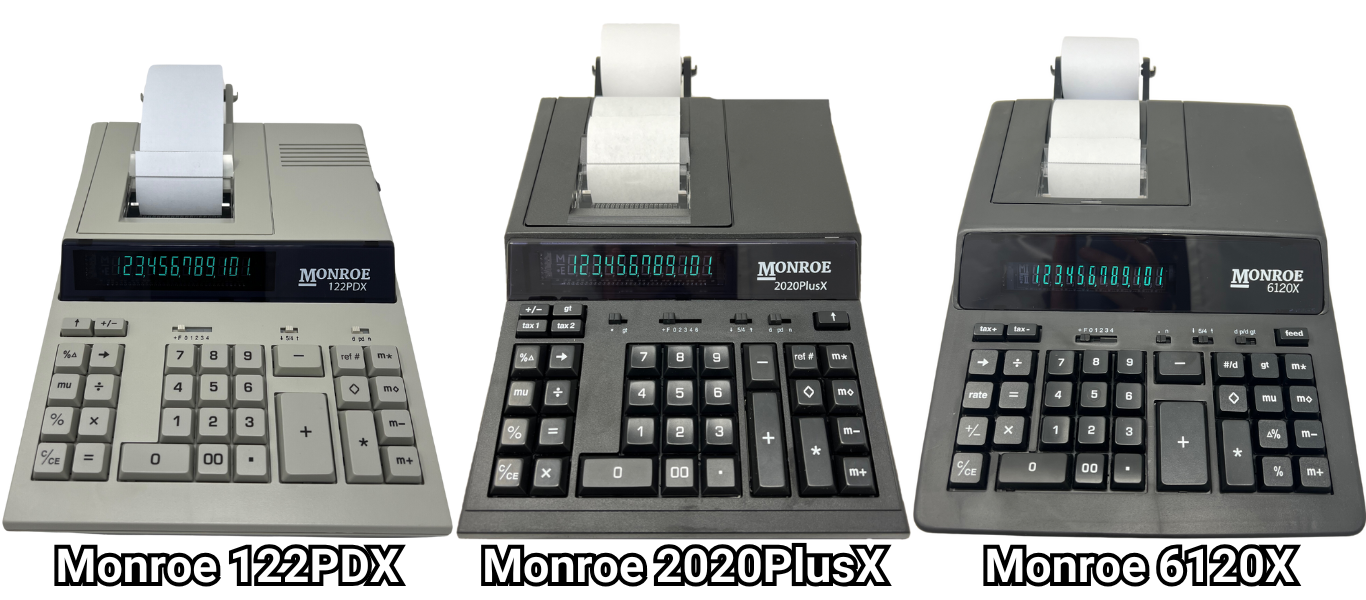 Monroe Medium-Duty Printing Calculator Lineup