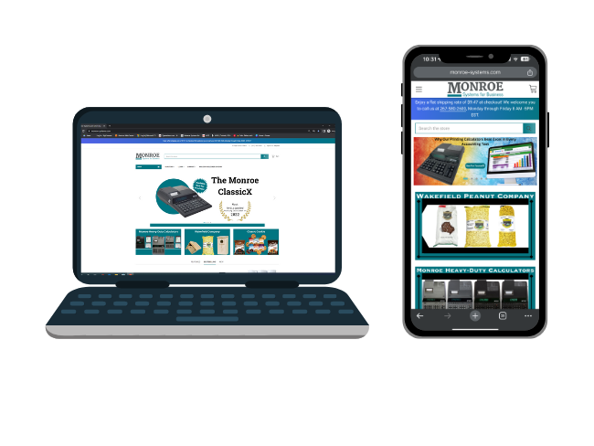 Monroe Website on Mobile and Laptop