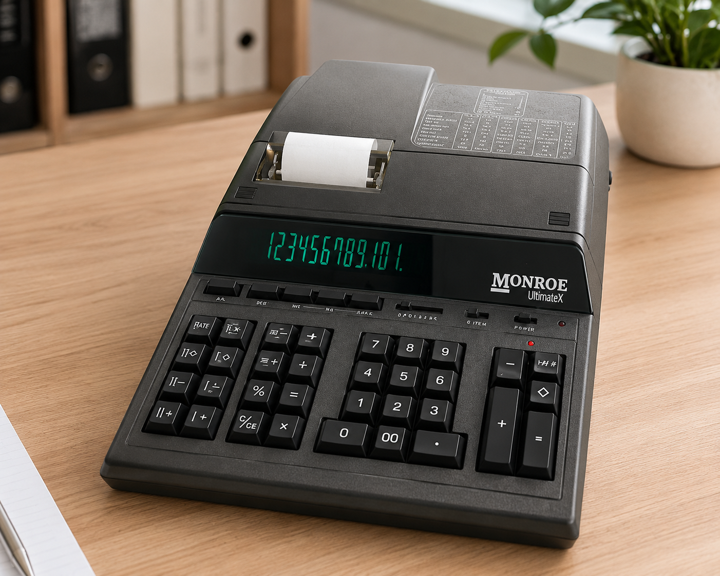 Monroe printing calculator for accounting offices, finance teams, bookkeepers, and small businesses