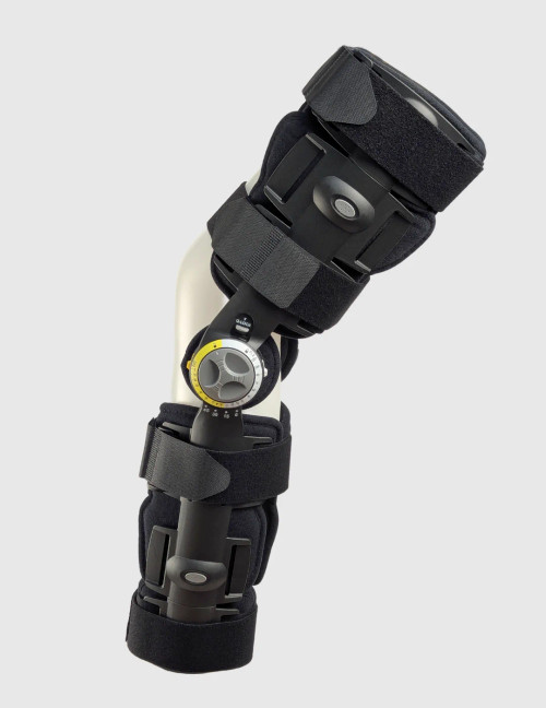 The Conwell Medical 57260 Length Adjustable ROM Knee Brace provides controlled knee support during post-operative recovery and rehabilitation.