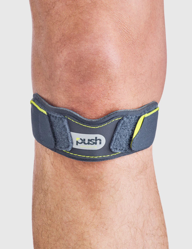 Push Sports Patella Brace positioned around the knee to provide targeted patellar tendon support