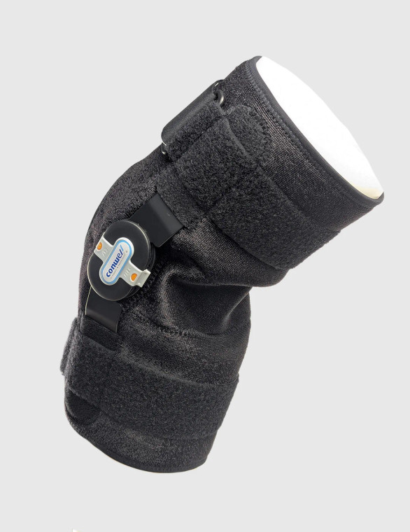 Provides adjustable range-of-motion support to help stabilise the knee during post-injury or post-surgical rehabilitation.