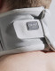 Rear view of Push med Neck Brace highlighting secure closure system and supportive structure for consistent cervical alignment.
