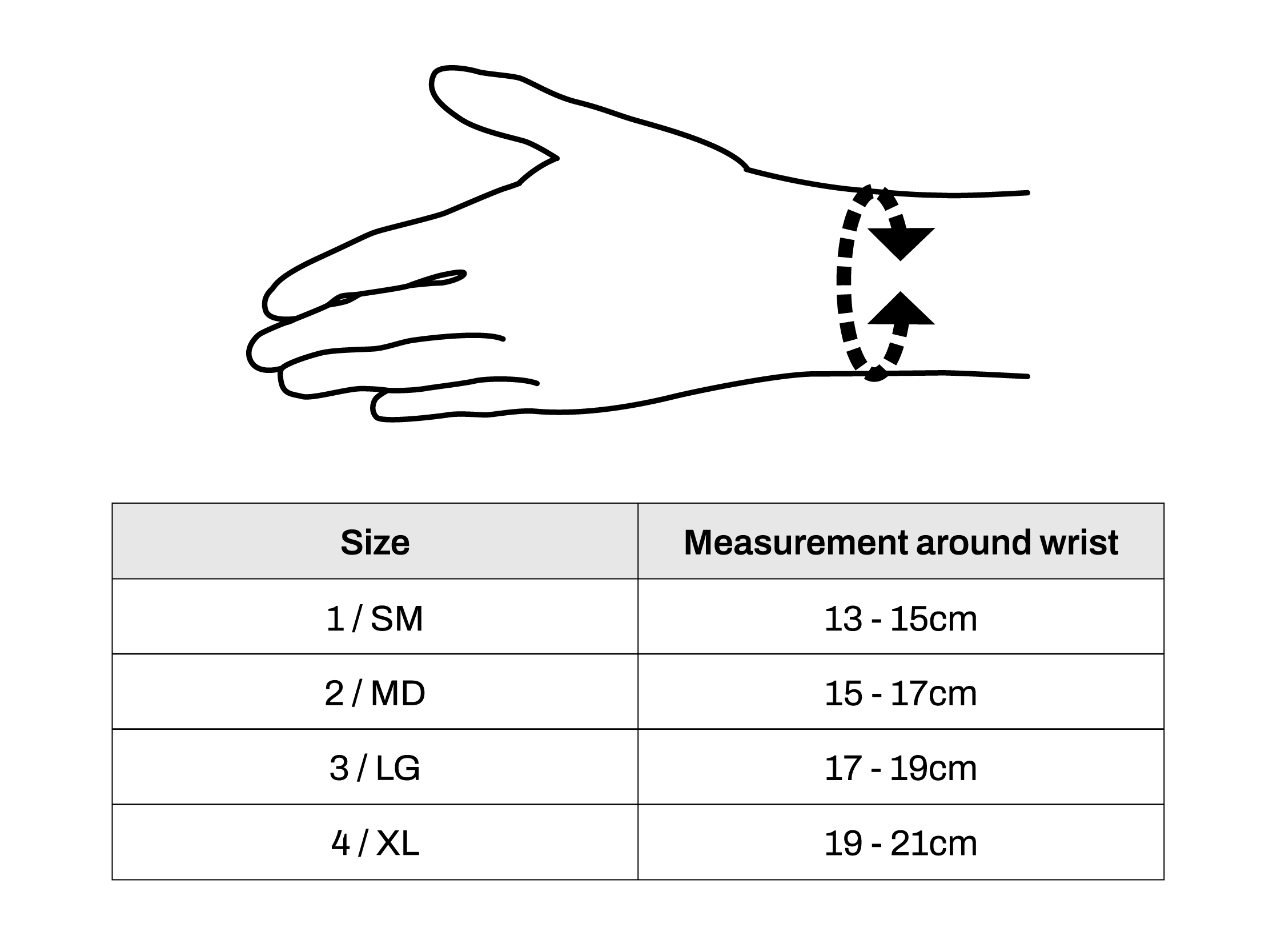 Wrist Size Chart