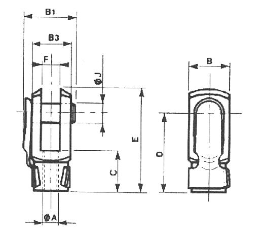 CNOMO rod clevis accessory diagram