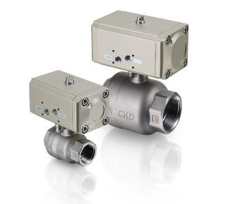 CHB, CHG Air operated 2, 3-port ball valve (compact rotary valve)