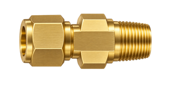 DCTZ brass compression fitting — representative colored series image; dimensions vary by model.
