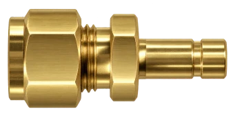 DRE brass compression fitting — representative colored series image; dimensions vary by model.
