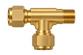 DTK brass compression fitting — representative colored series image; dimensions vary by model.