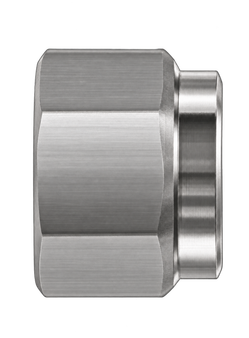 DNA stainless steel compression fitting — representative colored series image; dimensions vary by model.