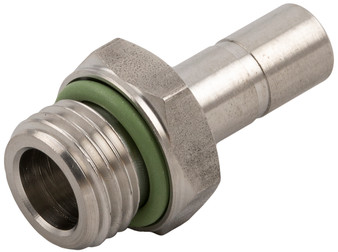Stainless Steel (FKM Seal) Male Adapter 10mm Straight x 3/8" BSPP - 60600-10-3/8