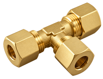 AIG-13200 brass compression fitting — representative colored series image; dimensions vary by model.