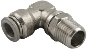 Stainless Steel (FKM Seal) Male Swivel Elbow 8mm (5/16") Tube x 1/8" BSPT - 60110-8-1/8
