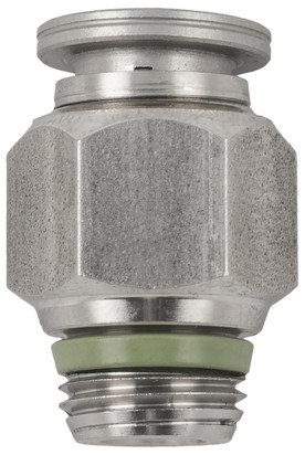 Stainless Steel (FKM Seal) Straight Male 4mm Tube x 1/8" BSPT - 60000-4-1/8