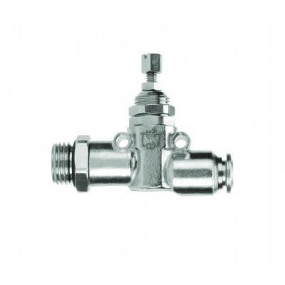 Inline Flow Control 1/4" Tube Metal Release Collet x 1/4" Male BSPP - 82820-04-04