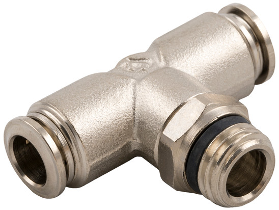 Swivel Male Branch Tee Metal Release Collet 5/32" (4mm) Tube x 10-32 UNF - 89210-53-32