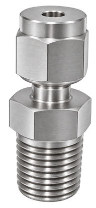 DCT stainless steel compression fitting — representative colored series image; dimensions vary by model.