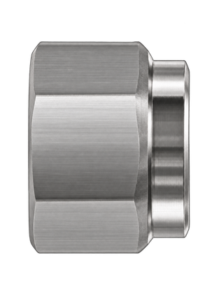 DNA stainless steel compression fitting — representative colored series image; dimensions vary by model.