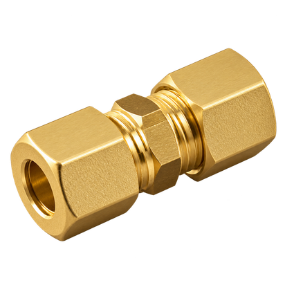 AIG-13460 brass compression fitting — representative colored series image; dimensions vary by model.