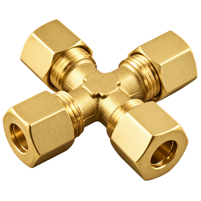 AIG-13510 brass compression fitting — representative colored series image; dimensions vary by model.