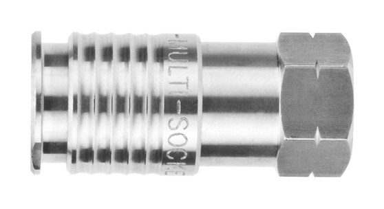 Stainless Steel (FKM Seal) 1/4" Multisocket x 1/4" Female NPTF - 60192-04