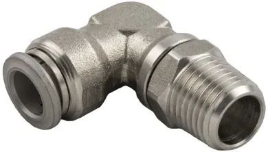 Stainless Steel (FKM Seal) Male Swivel Elbow 8mm (5/16") Tube x 1/8" BSPT - 60110-8-1/8