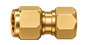 DCA brass compression fitting — representative colored series image; dimensions vary by model.