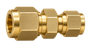 DUR brass compression fitting — representative colored series image; dimensions vary by model.