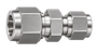 DUR stainless steel compression fitting — representative colored series image; dimensions vary by model.