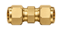 DUA brass compression fitting — representative colored series image; dimensions vary by model.