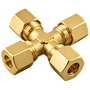 AIG-13510 brass compression fitting — representative colored series image; dimensions vary by model.