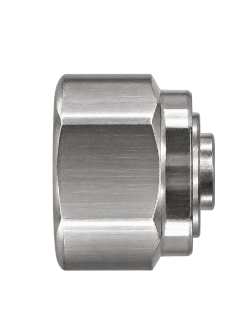 DBA stainless steel compression fitting — representative colored series image; dimensions vary by model.