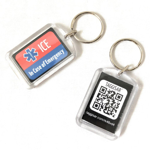 ICE ID QR CODE KEYRING