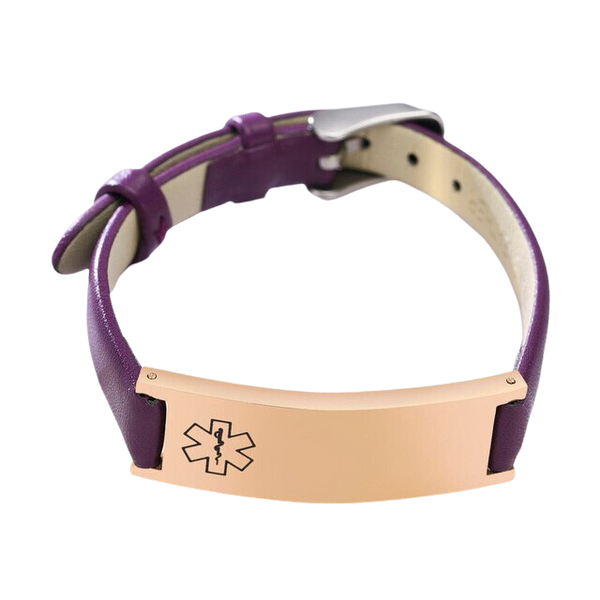 Ladies Medi Stainless Steel Bracelet with Genuine Leather Strap