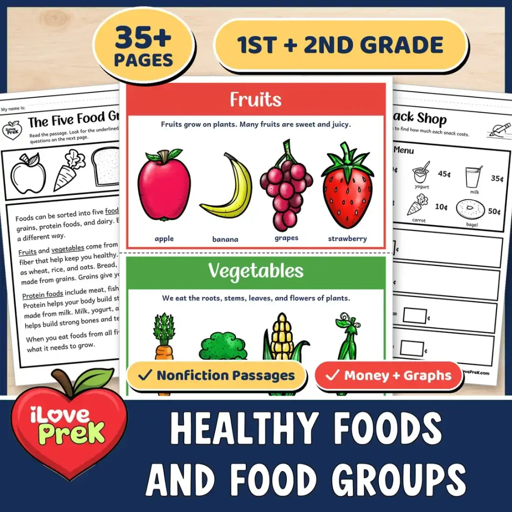 Healthy eating unit for 1st and 2nd grade.