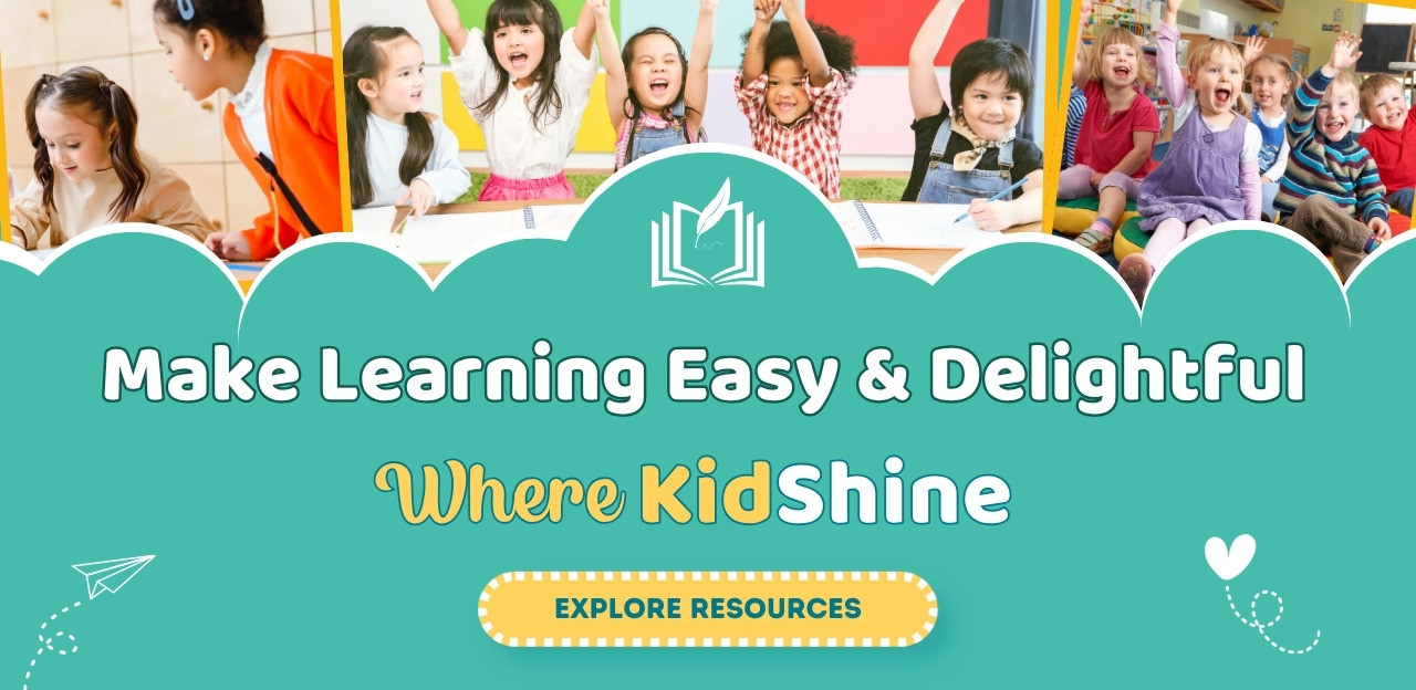 Happy preschool and kindergarten children learning with iLovePreK printable resources
