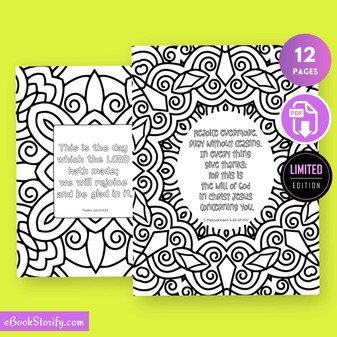 12 Gratitude Bible Verse Coloring Pages - Inspired Art eBookStorify