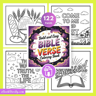 122 Bold Easy Bible Verse Coloring Pages - Prime Pack eBookStorify