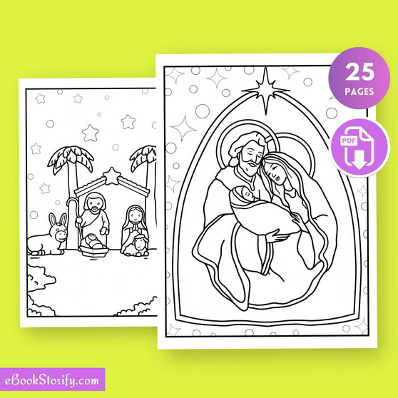 20 Nativity Christmas Coloring Pages - Miracle Art eBookStorify
