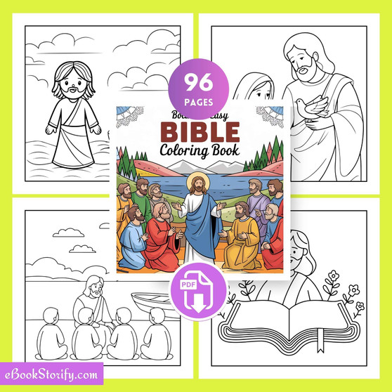 96 Bold Easy Sweet Bible Coloring Pages - Power Pack eBookStorify
