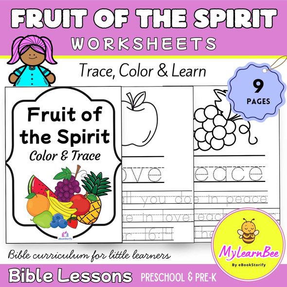 Fruit of the Spirit - Tracing Coloring Activity eBookStorify