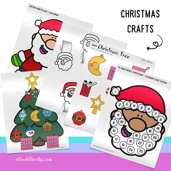 Santa Beard Countdown 1 to 24 daily routine craft building excitement anticipation and number recognition throughout December for kindergarten classrooms