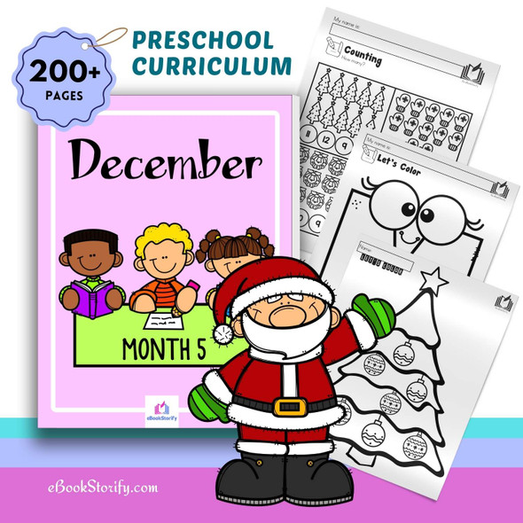 Preschool December Curriculum - Christmas Activities Bundle - PreK Worksheets & Crafts eBookStorify