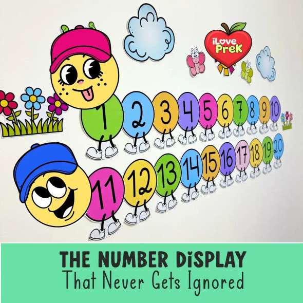 Number Caterpillar Wall Display, Fun Classroom & Homeschool eBookStorify