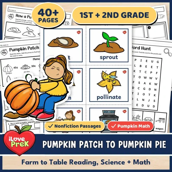 Pumpkin unit for 1st and 2nd grade.