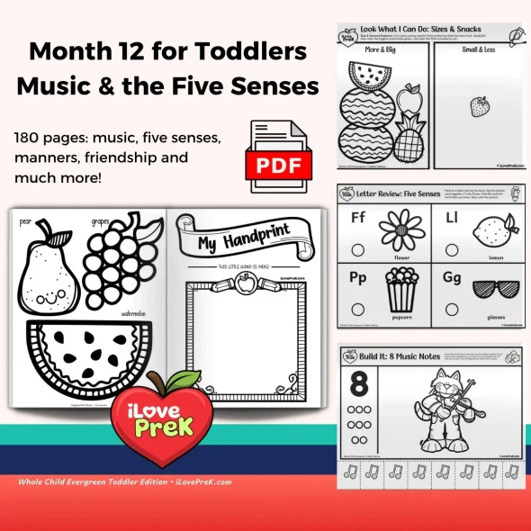 Month 12 overview with sample pages for letters S to X review and number 1 to 10.