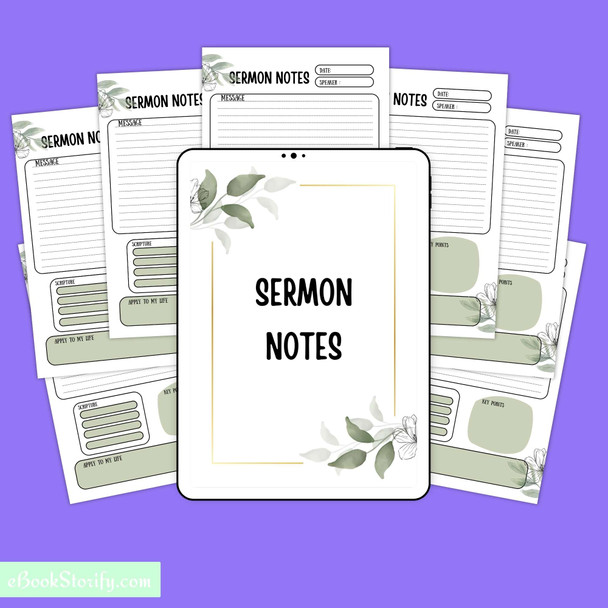 Sermon Notes Journal Vol 5 eBookStorify